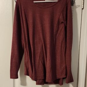 KEREN hart Maroon Long Sleeve Top